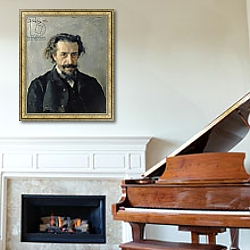 «Portrait of Pavel Blaramberg 1888» в интерьере гостиной в классическом стиле над диваном «Portrait of Pavel Blaramberg 1888» в интерьере гостиной в классическом стиле над диваном