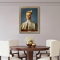 «Leonardo Loredan Doge of Venice from 1501-21, c.1501» в интерьере столовой в классическом стиле «Leonardo Loredan Doge of Venice from 1501-21, c.1501» в интерьере столовой в классическом стиле