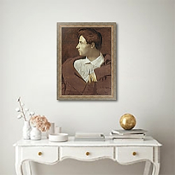 «Portrait of Jean-Baptiste Desdeban c.1810» в интерьере в классическом стиле над столом «Portrait of Jean-Baptiste Desdeban c.1810» в интерьере в классическом стиле над столом