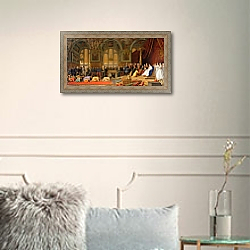 «The Reception of Siamese Ambassadors by Emperor Napoleon III at the Palace of Fontainebleau, 1861» в интерьере в классическом стиле в светлых тонах «The Reception of Siamese Ambassadors by Emperor Napoleon III at the Palace of Fontainebleau, 1861» в интерьере в классическом стиле в светлых тонах