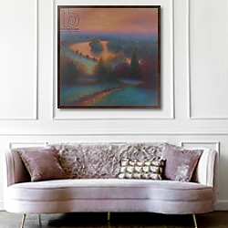 «Petersham Autumn, 2018; View from Richmond Hill,» в интерьере в классическом стиле в синих тонах «Petersham Autumn, 2018; View from Richmond Hill,» в интерьере в классическом стиле в синих тонах