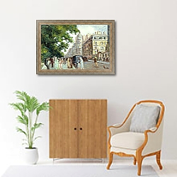 «Street Scene in Paris; Scene de Rue a Paris, 1935-37» в интерьере в классическом стиле над комодом «Street Scene in Paris; Scene de Rue a Paris, 1935-37» в интерьере в классическом стиле над комодом