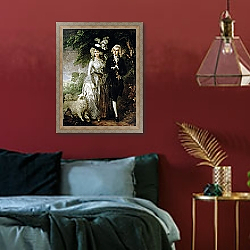 «Mr and Mrs William Hallett, c.1785» в интерьере спальни с акцентной стеной «Mr and Mrs William Hallett, c.1785» в интерьере спальни с акцентной стеной