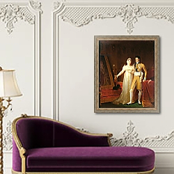 «Portrait of Jerome Bonaparte and his wife Catherine of Wurtemberg» в интерьере в классическом стиле над креслом «Portrait of Jerome Bonaparte and his wife Catherine of Wurtemberg» в интерьере в классическом стиле над креслом