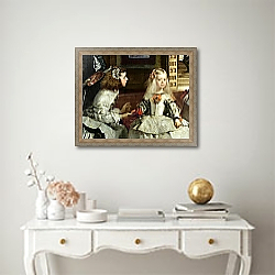 «Las Meninas or The Family of Philip IV, c.1656 6» в интерьере в классическом стиле над столом «Las Meninas or The Family of Philip IV, c.1656 6» в интерьере в классическом стиле над столом