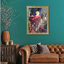 «Merchant's woman with a mirror» в интерьере гостиной с розовым диваном «Merchant's woman with a mirror» в интерьере гостиной с розовым диваном