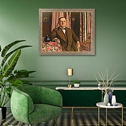 «Portrait of Georg E. Haasen, 1913» в интерьере гостиной в классическом стиле над диваном «Portrait of Georg E. Haasen, 1913» в интерьере гостиной в классическом стиле над диваном