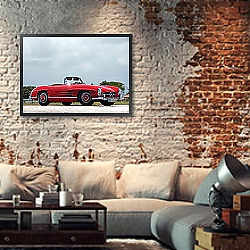 «Mercedes-Benz 300SL US-spec (R198) '1957–63» в интерьере гостиной в стиле лофт в серых тонах «Mercedes-Benz 300SL US-spec (R198) '1957–63» в интерьере гостиной в стиле лофт в серых тонах