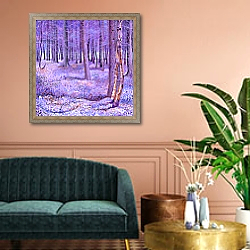 «Purple Forest 2, 2012,» в интерьере классической гостиной над диваном «Purple Forest 2, 2012,» в интерьере классической гостиной над диваном