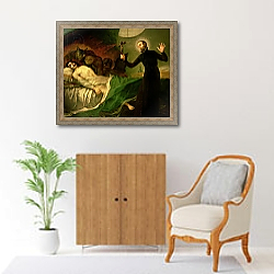 «St. Francis Borgia Helping a Dying Impenitent, 1795» в интерьере в классическом стиле над комодом «St. Francis Borgia Helping a Dying Impenitent, 1795» в интерьере в классическом стиле над комодом