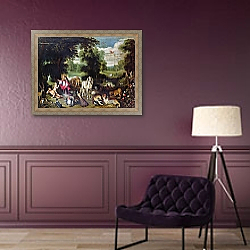 «Adam and Eve with God in the Garden of Eden and the story of the Fall» в интерьере в классическом стиле в фиолетовых тонах «Adam and Eve with God in the Garden of Eden and the story of the Fall» в интерьере в классическом стиле в фиолетовых тонах