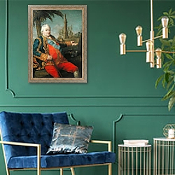 «Pierre de Suffren-Saint-Tropez Vice Admiral of France» в интерьере в классическом стиле с зеленой стеной «Pierre de Suffren-Saint-Tropez Vice Admiral of France» в интерьере в классическом стиле с зеленой стеной
