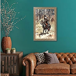 «Ghysbrecht Van Swieten seated on his Mule» в интерьере в классическом стиле в синих тонах «Ghysbrecht Van Swieten seated on his Mule» в интерьере в классическом стиле в синих тонах