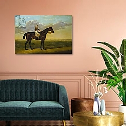 «Mr Richard Watt's Bay Racehorse 'Rockingham' with Sam Darling up, on a Racecourse» в интерьере в классическом стиле над комодом «Mr Richard Watt's Bay Racehorse 'Rockingham' with Sam Darling up, on a Racecourse» в интерьере в классическом стиле над комодом