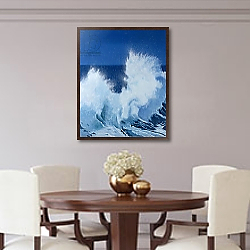 «Two Little Waves Breaking, 1989» в интерьере в классическом стиле с зеленой стеной «Two Little Waves Breaking, 1989» в интерьере в классическом стиле с зеленой стеной