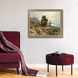 «Near Ay-Petri in the Crimea, 1890» в интерьере в классическом стиле в фиолетовых тонах «Near Ay-Petri in the Crimea, 1890» в интерьере в классическом стиле в фиолетовых тонах