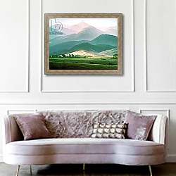 «Landscape in the Riesengebirge, 1810-11» в интерьере гостиной в классическом стиле над диваном «Landscape in the Riesengebirge, 1810-11» в интерьере гостиной в классическом стиле над диваном