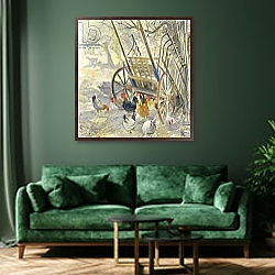 «Chickens under Majorcan Cart, 1994» в интерьере столовой в классическом стиле «Chickens under Majorcan Cart, 1994» в интерьере столовой в классическом стиле