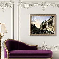 «The Clearing of the Louvre colonnade, 1764» в интерьере в классическом стиле над банкеткой «The Clearing of the Louvre colonnade, 1764» в интерьере в классическом стиле над банкеткой