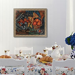 «Still Life with Pomegranates and Fruit, 1930» в интерьере кухни в стиле прованс над столом с завтраком «Still Life with Pomegranates and Fruit, 1930» в интерьере кухни в стиле прованс над столом с завтраком