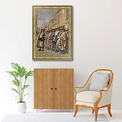 «Dervishes' Chorus Begging Alms in Tashkent, 1870» в интерьере столовой в классическом стиле «Dervishes' Chorus Begging Alms in Tashkent, 1870» в интерьере столовой в классическом стиле