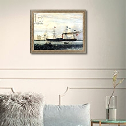 «The Britannia Entering Boston Harbour, 1848» в интерьере в классическом стиле в светлых тонах «The Britannia Entering Boston Harbour, 1848» в интерьере в классическом стиле в светлых тонах