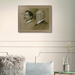 «Otto von Bismarck and his Son Herbert, State Secretary of the Foreign Office from 1860-90, 1892» в интерьере в классическом стиле в светлых тонах «Otto von Bismarck and his Son Herbert, State Secretary of the Foreign Office from 1860-90, 1892» в интерьере в классическом стиле в светлых тонах