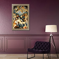 «Deposition from the Cross, 1543-45» в интерьере гостиной в классическом стиле над диваном «Deposition from the Cross, 1543-45» в интерьере гостиной в классическом стиле над диваном