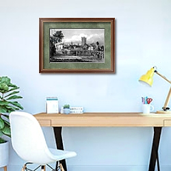 «Easton, near Great Dunmow, Essex, engraved by Henry Adlard, 1832» в интерьере кабинета в современном стиле «Easton, near Great Dunmow, Essex, engraved by Henry Adlard, 1832» в интерьере кабинета в современном стиле