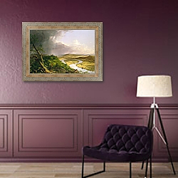 «View from Mount Holyoke, Northampton, Massachusetts, after a Thunderstorm—The Oxbow, 1836» в интерьере в классическом стиле в фиолетовых тонах «View from Mount Holyoke, Northampton, Massachusetts, after a Thunderstorm—The Oxbow, 1836» в интерьере в классическом стиле в фиолетовых тонах