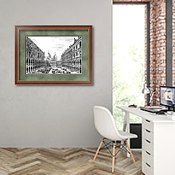 «View of San Marco from the Palazzo Ducale, Venice, engraved by Michele Marieschi, 18th Century» в интерьере современного кабинета на стене «View of San Marco from the Palazzo Ducale, Venice, engraved by Michele Marieschi, 18th Century» в интерьере современного кабинета на стене