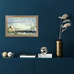 «The War in Italy: Genoa, The Arrival of the Emperor Napoleon III, 1859» в интерьере в классическом стиле в синих тонах «The War in Italy: Genoa, The Arrival of the Emperor Napoleon III, 1859» в интерьере в классическом стиле в синих тонах