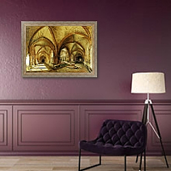 «The Cloisters of St. Wandrille, c.1825-30» в интерьере в классическом стиле в фиолетовых тонах «The Cloisters of St. Wandrille, c.1825-30» в интерьере в классическом стиле в фиолетовых тонах