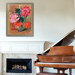 «Poppies and Peonies» в интерьере классической гостиной над камином «Poppies and Peonies» в интерьере классической гостиной над камином