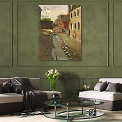 «Rio della Salute, Venice, c.1902» в интерьере в классическом стиле над столом «Rio della Salute, Venice, c.1902» в интерьере в классическом стиле над столом