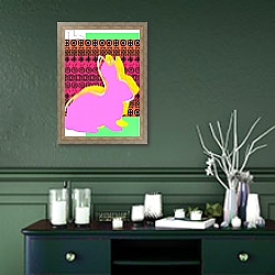 «Easter Greetings, 2015, digital» в интерьере прихожей в зеленых тонах над комодом «Easter Greetings, 2015, digital» в интерьере прихожей в зеленых тонах над комодом