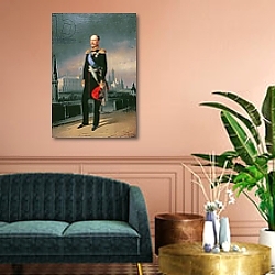 «Portrait of Emperor Alexander II, 1856» в интерьере в классическом стиле над комодом «Portrait of Emperor Alexander II, 1856» в интерьере в классическом стиле над комодом