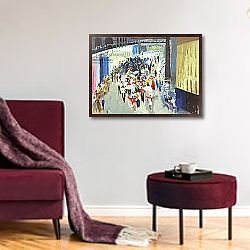 «At a Georgia Camp Meeting, 2001» в интерьере гостиной с розовым диваном «At a Georgia Camp Meeting, 2001» в интерьере гостиной с розовым диваном