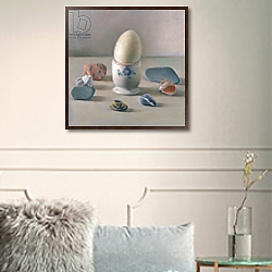 «Eggcup Ritual» в интерьере в классическом стиле с зеленой стеной «Eggcup Ritual» в интерьере в классическом стиле с зеленой стеной