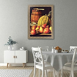 «Still Life with pears, melon and barrel for marinading» в интерьере современной столовой «Still Life with pears, melon and barrel for marinading» в интерьере современной столовой