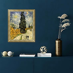 «Road with Cypresses, 1890 2» в интерьере в классическом стиле над креслом «Road with Cypresses, 1890 2» в интерьере в классическом стиле над креслом