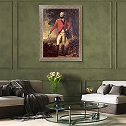 «Lord Hastings Governor of India, 1780s» в интерьере гостиной в оливковых тонах «Lord Hastings Governor of India, 1780s» в интерьере гостиной в оливковых тонах