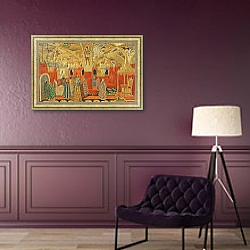 «In the Kremlin, scene from the opera 'Boris Godunov' by M. Mussorgsky» в интерьере в классическом стиле в фиолетовых тонах «In the Kremlin, scene from the opera 'Boris Godunov' by M. Mussorgsky» в интерьере в классическом стиле в фиолетовых тонах