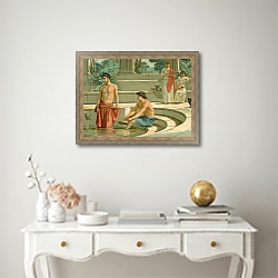 «Telemachus and Pisistratus in the palace of Menelaus» в интерьере в классическом стиле над столом «Telemachus and Pisistratus in the palace of Menelaus» в интерьере в классическом стиле над столом