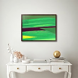 «Kensington Gardens Series: Landing» в интерьере гостиной с розовым диваном «Kensington Gardens Series: Landing» в интерьере гостиной с розовым диваном