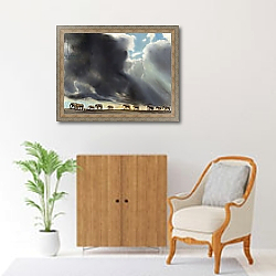 «Elephant in storm, 2014» в интерьере в классическом стиле над комодом «Elephant in storm, 2014» в интерьере в классическом стиле над комодом