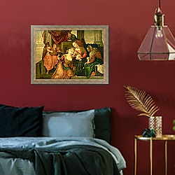 «The Mystic Marriage of Saint Catherine, c.1548» в интерьере в классическом стиле над комодом «The Mystic Marriage of Saint Catherine, c.1548» в интерьере в классическом стиле над комодом