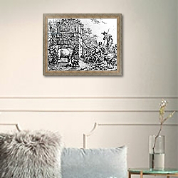 «Cows and goats drinking at a pond» в интерьере в классическом стиле в светлых тонах «Cows and goats drinking at a pond» в интерьере в классическом стиле в светлых тонах