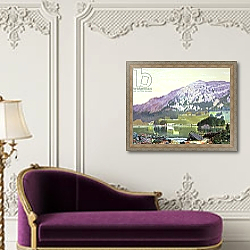 «Nab Scar from the South Side of Rydal Water - Heather in Bloom, September, 1864» в интерьере в классическом стиле над банкеткой «Nab Scar from the South Side of Rydal Water - Heather in Bloom, September, 1864» в интерьере в классическом стиле над банкеткой