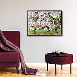 «Rugby Match: Harlequins v Northampton, 1992» в интерьере коридора в классическом стиле «Rugby Match: Harlequins v Northampton, 1992» в интерьере коридора в классическом стиле